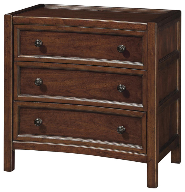 Contours 3 Drawer Nightstand With Power Outlet Traditional