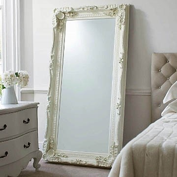 carved cream floor standing mirror shabby chic style carved cream floor standing mirror shabby chic style