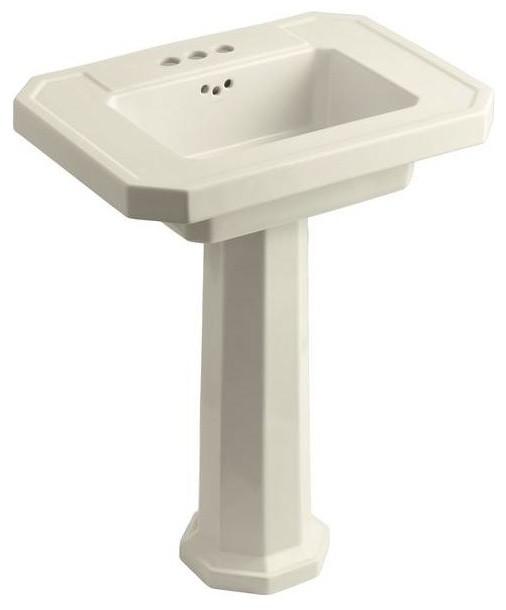 KOHLER Bathroom Kathryn Pedestal Combo Bathroom Sink in Almond brown K ...