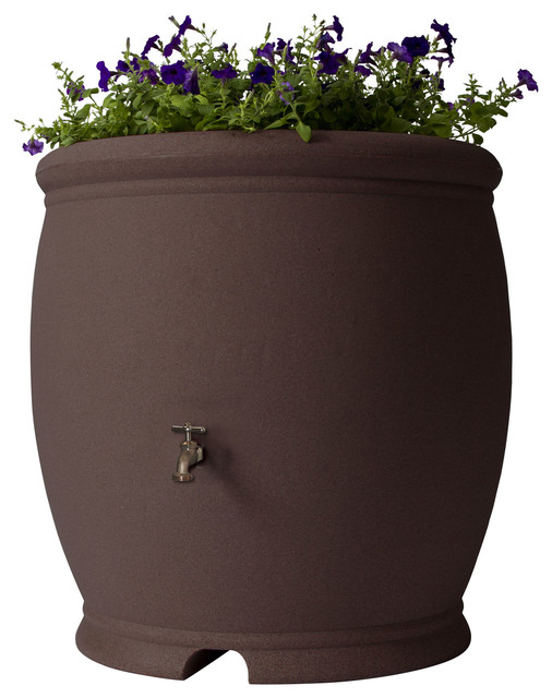 Madison Rain Barrel Fountain, Brownstone Transitional Rain Barrels