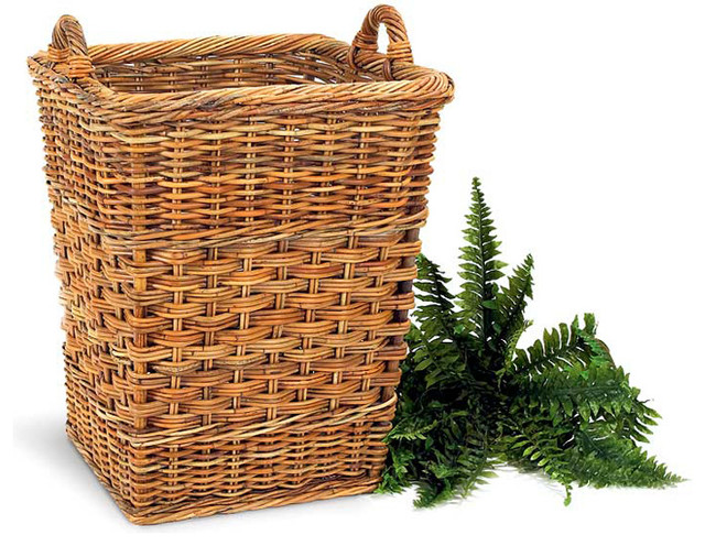 French Country Orchard Rattan Basket - Country - Baskets - by Hudson &amp; Vine