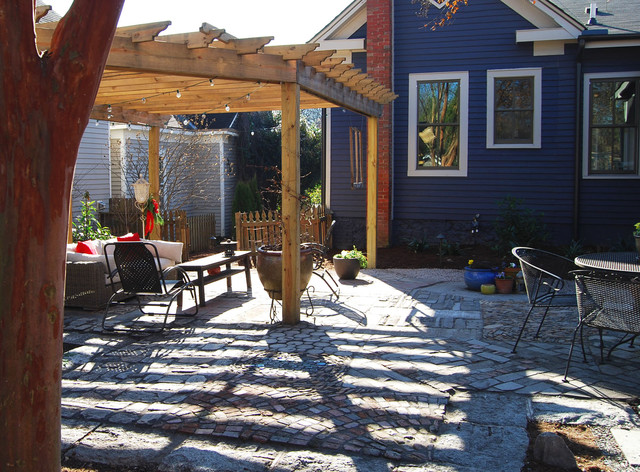 Eclectic Patio Raleigh Late Day Shadow Play eclectic-patio