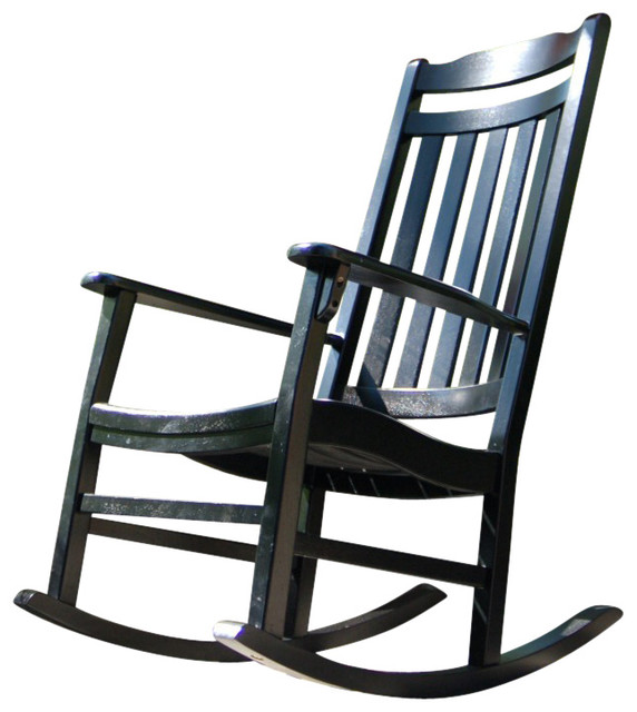 World's Finest Rocker, Black - Traditional - Outdoor Rocking Chairs