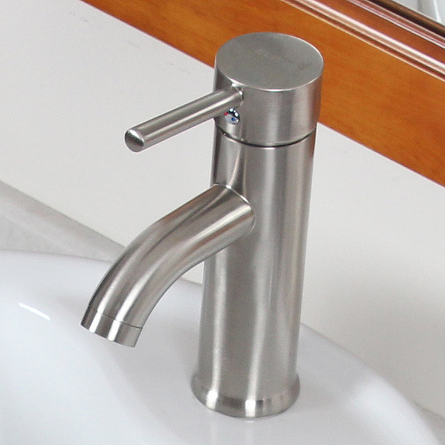 CAE Luxury Short Brushed Nickel Single Handle Bathroom Lavatory Faucet ...