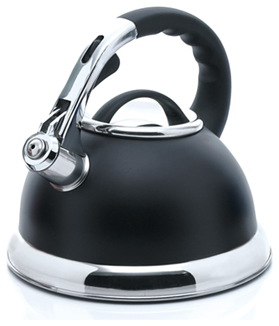 Camille 3.0Quart Tea Kettle, Opaque Black Contemporary Kettles