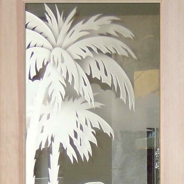 Interior Glass Doors Desert Palms 3D Tropical Interior Doors