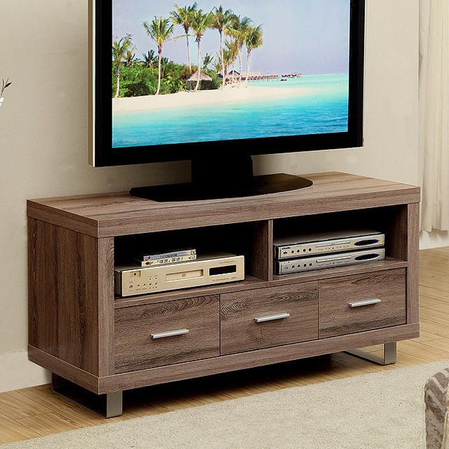 Dark Taupe Reclaimedlook 48inch TV Console with 3 Drawers
