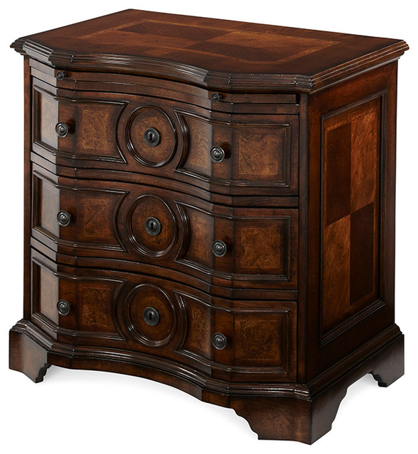 Nightstand with Pull Out Tray Traditional Nightstands And Bedside