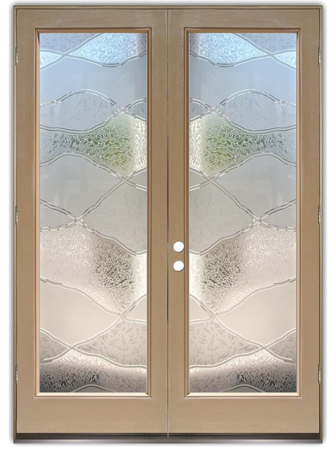 Glass Front Entry Doors Frosted Glass Obscure Abstract