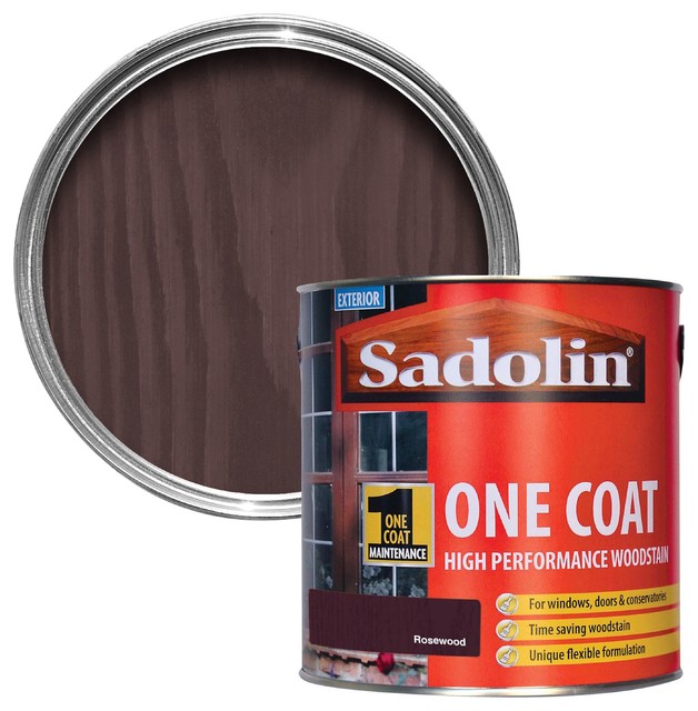Sadolin One Coat Rosewood SemiGloss Woodstain 2.5L Traditional Stains & Varnishes by Homebase
