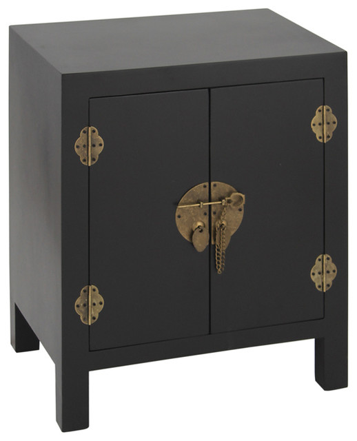Rama & Sita Black Bedside Asian Nightstands And Bedside