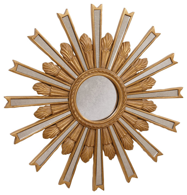 20" Gold Starburst Mirror Traditional Wall Mirrors by Ethan Allen
