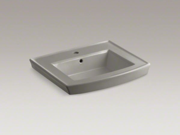 KOHLER Archer(R) pedestal bathroom sink with single faucet hole ...