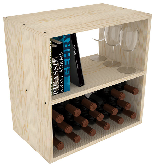 Horizontal Shelf Cube. 12" Depth Conceals Entire Bottle, Unfinished