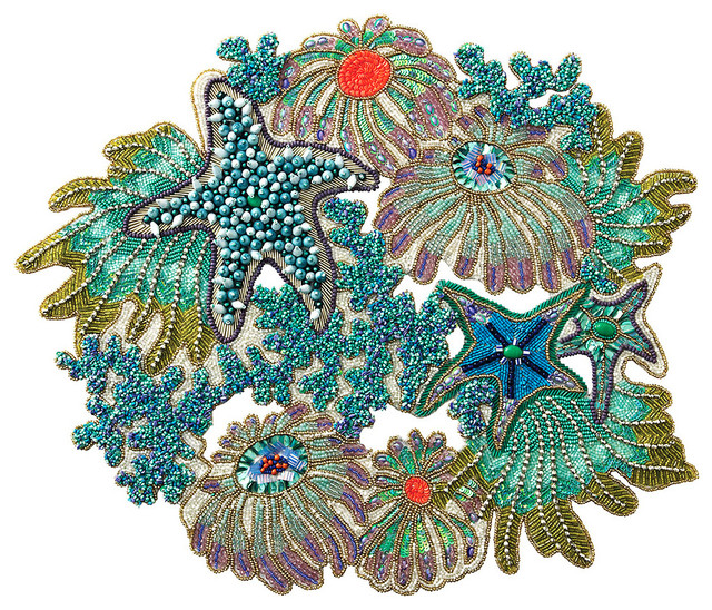 Turquoise/Seafoam/Gold Sea Odyssey Placemat Coastal Placemats