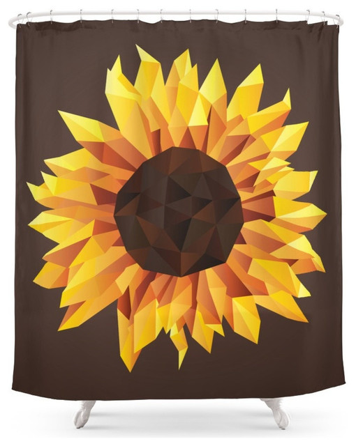 Polygonal Sunflower Shower Curtain Polygonal Sunflower Shower Curtain