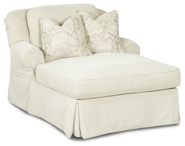 Klaussner Charleston Chaise Lounge, Opulence Pumice Contemporary