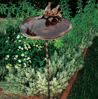 Brass Birdbath on Stake - Traditional - Bird Baths - by Monticello