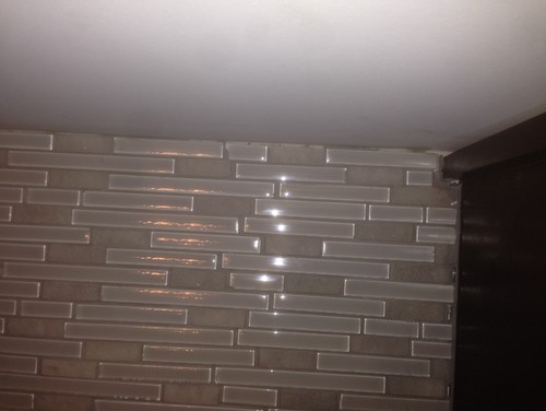 Gap Between Ceiling And Backsplash On And Retouch The Ceiling Paint Then I Was Thinking If There Is A Better Way To Fix This Any Suggestions All Are Appreciated