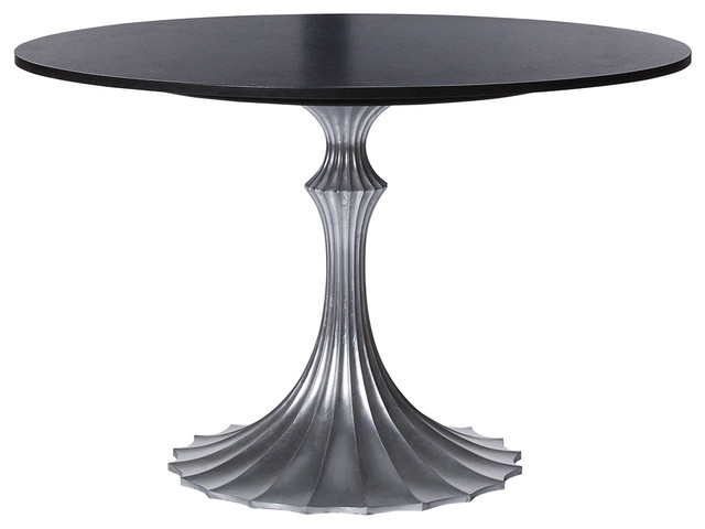 Flute 48" Round Dining Table, Black - Contemporary - Dining Tables