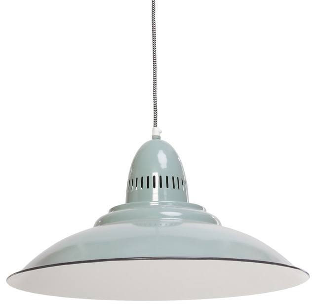 Shoreditch Industrial Pendant Light in Sage Green
