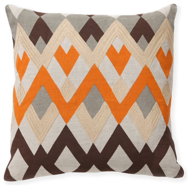Diamond Echo Orange Decorative Pillows