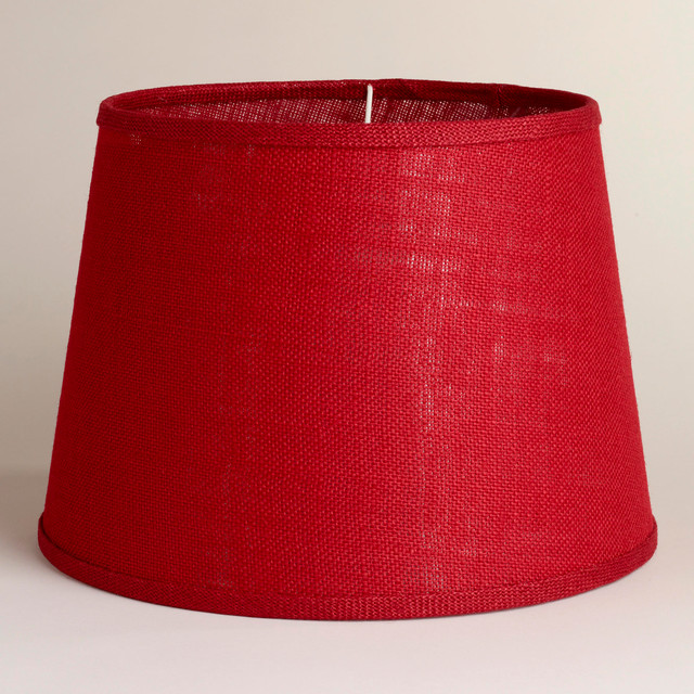 Red Burlap Table Lamp Shade Contemporary Lamp Shades by Cost Plus
