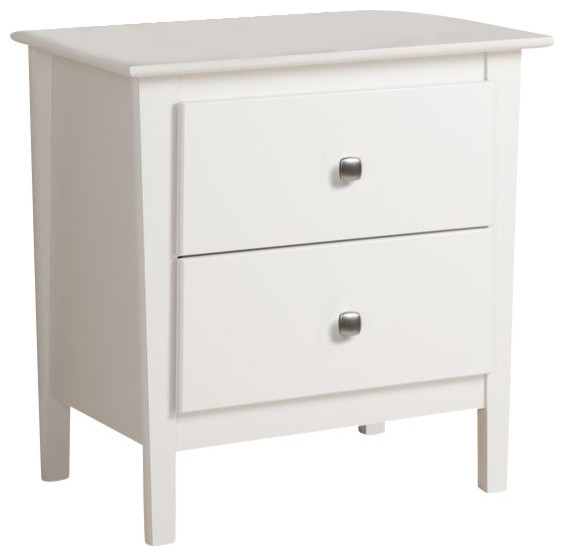 Prepac Berkshire White 26 Inch TwoDrawer Night Stand Traditional