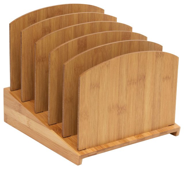 Bamboo Graduated File Folder Organizer Contemporary Desk Accessories