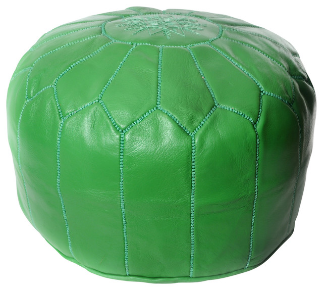 Moroccan Leather Pouf Mediterranean Floor Pillows And Poufs by