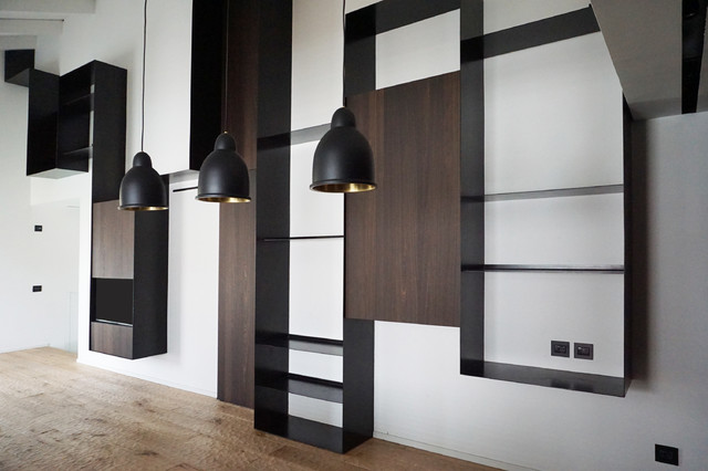 Parete attrezzata ferro e legno modern other metro by plus ...