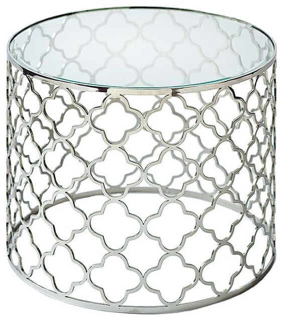 Regina Andrew Furniture Brushed Nickel Glass Top Table Contemporary