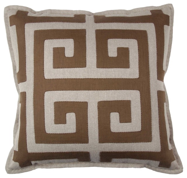 Greek Key Square Throw Pillow - Mediterranean - Decorative Pillows - san francisco - by Magnolia ...