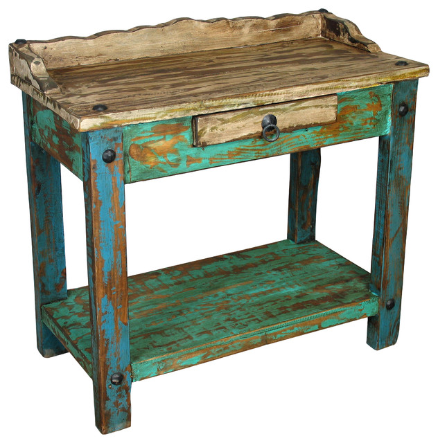 Painted Wood Telephone Table Rustic Plant Stands And Telephone