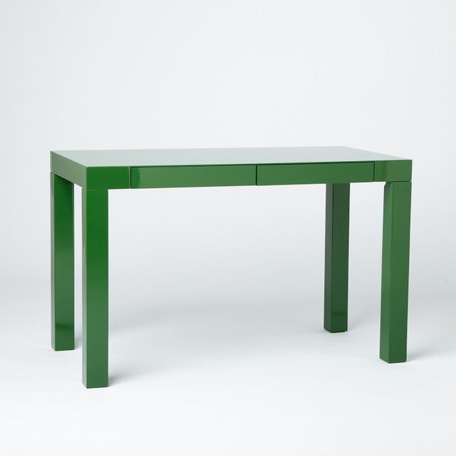 Parson's Desk with Drawers, Spruce Green - Modern - Desks And Hutches