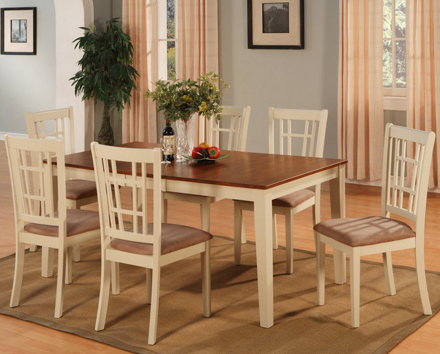 Nicoli 7Pc Set with Rectangular Dining Table and 6 Seat Chairs - Modern