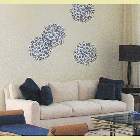Allium grande flower stencil contemporaneo stencil per pareti ...
