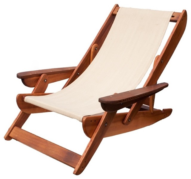 Salvage Cedar Sling Back Chairs Beach Style Outdoor Lounge Chairs vancouver by Osa Craft