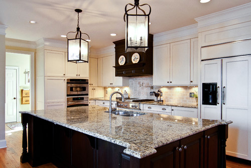 Brown and cream kitchen