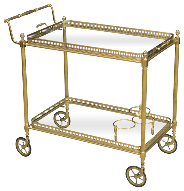 Vintage French Brass Bar Cart Modern Bar Carts Miami by The HighBoy