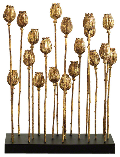 global views poppy pod sculpture multi gold transitional home decor