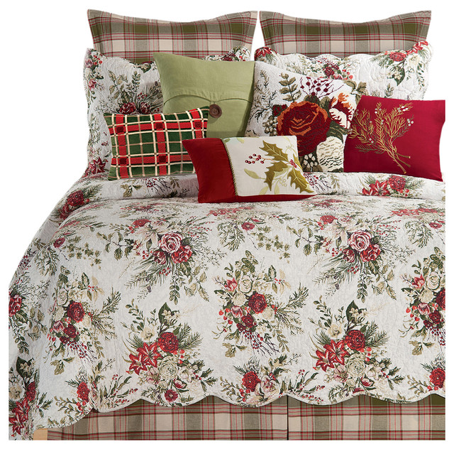 Jardin Rouge Twin 3 Piece Quilt Set by April Cornell Traditional Quilts And Quilt Sets by