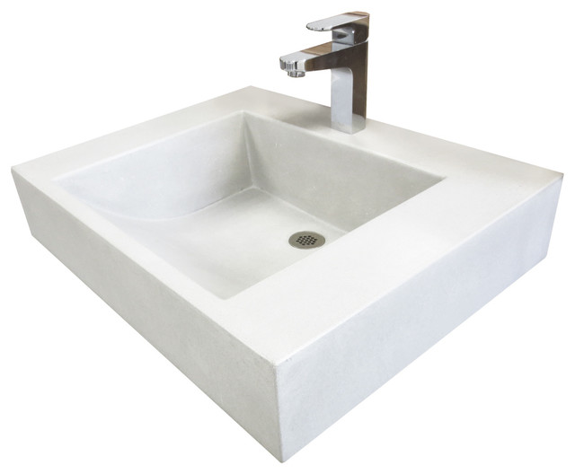 24" ADA Floating Cado Concrete Bathroom Sink Modern Bathroom Sinks