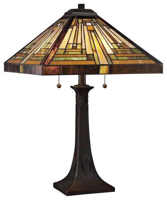 Quoizel Shiloh Mission Tiffany Style Table Lamp Craftsman Table Lamps