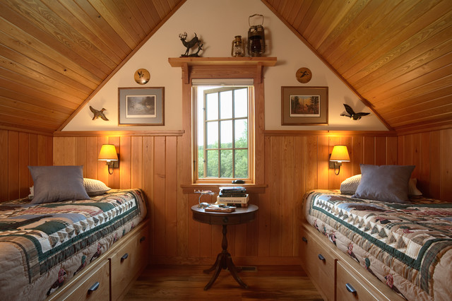 bedroom rustic hunting lodge cabin interior decorating decor studio attic cabins beds rooms