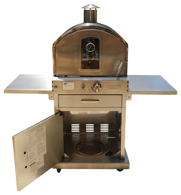 Outdoor 430 Stainless Steel Gas Oven With Cart Traditional Outdoor