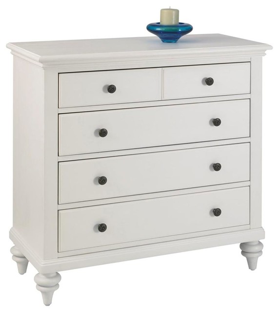 Chest in Brushed White Finish - Coastal - Chests of Drawers - by ShopLadder