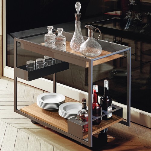 Mojito Wood Trolley Modern Bar Carts by