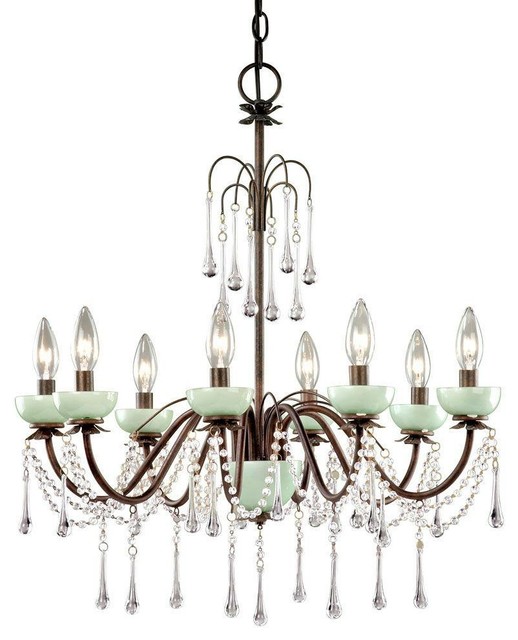 Laura Ashley Chandeliers Aimee 8Light Chandelier Mint Green HAME0866