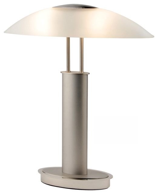 Avalon 2Tone Table Lamp With Oval Frosted Glass Shade, 3Way Touch Switch Modern Table